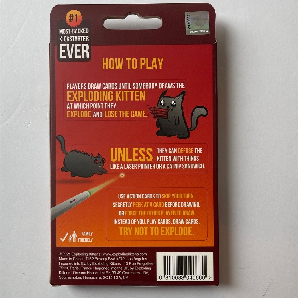 Exploding Kittens 2 Player Card Game NEW - Picture 2 of 4